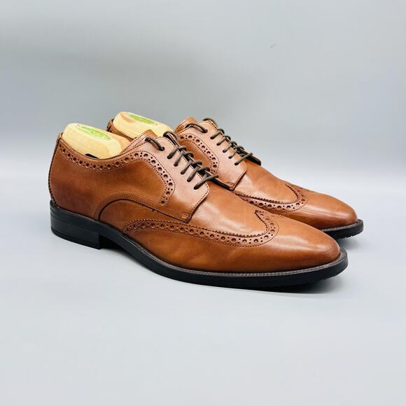 Cole Haan Shoes Mens 9.5 Brown Leather Grand OS Wingtip Oxford Dress Brogue main image 5